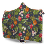 Tropical Hawaii Pineapple Pattern Print Hooded Blanket