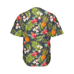 Tropical Hawaii Pineapple Pattern Print Men's Baseball Jersey