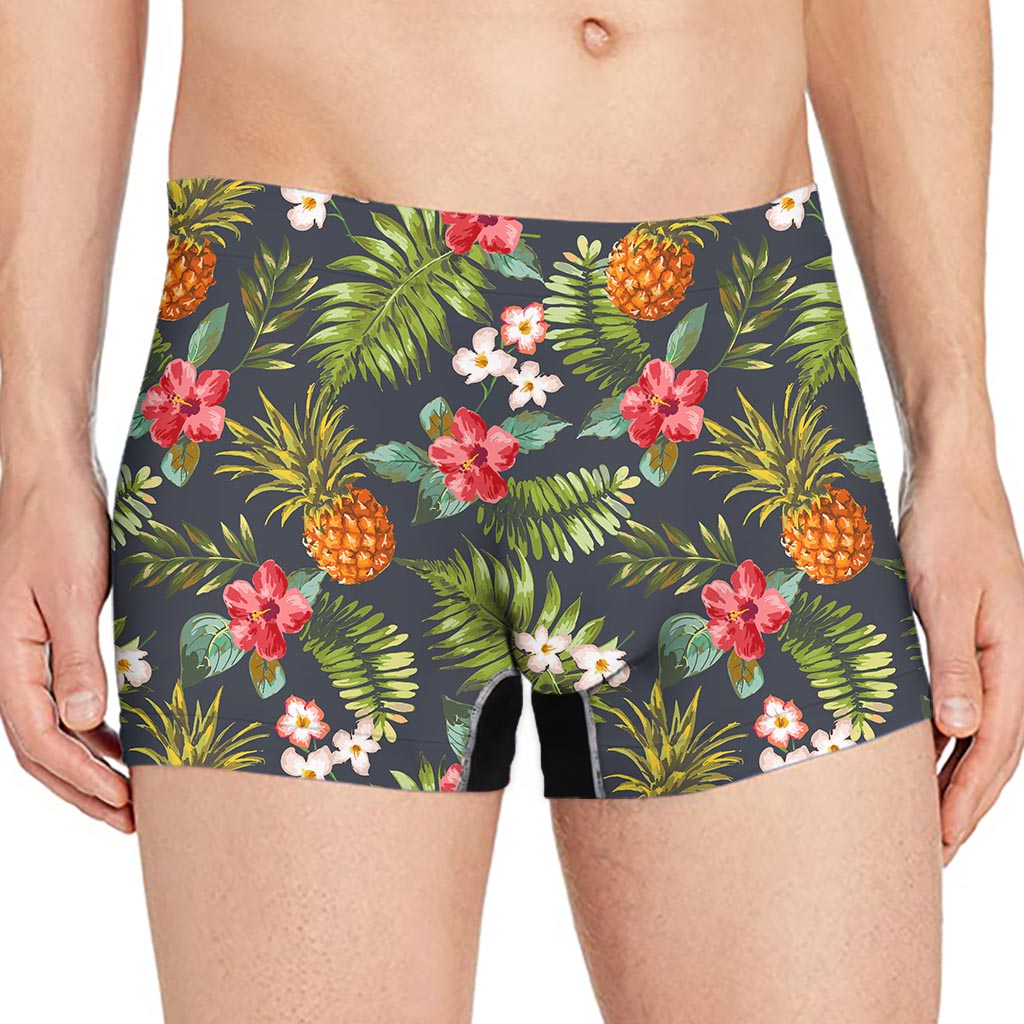 Tropical Hawaii Pineapple Pattern Print Men's Boxer Briefs