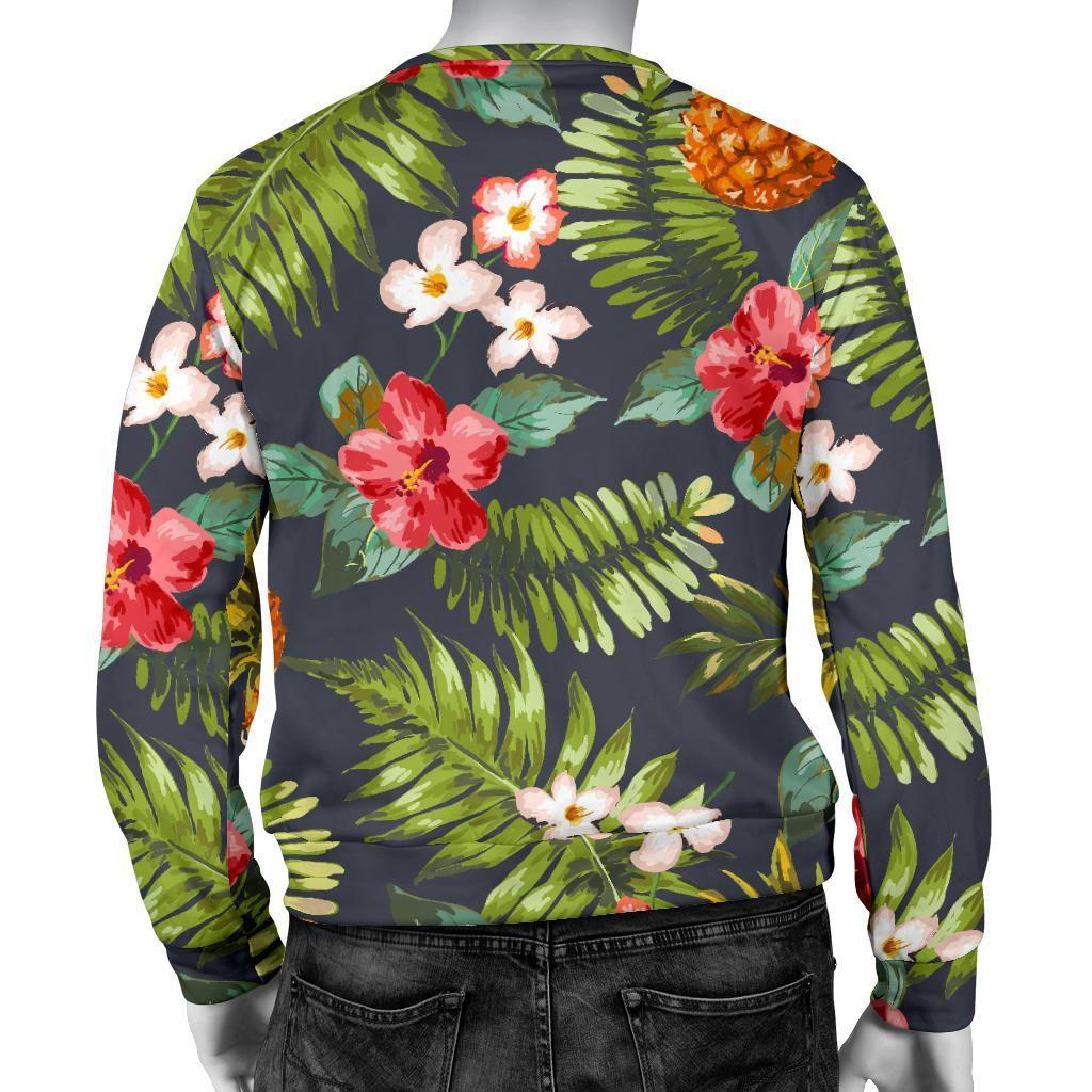 Tropical Hawaii Pineapple Pattern Print Men's Crewneck Sweatshirt GearFrost