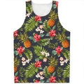 Tropical Hawaii Pineapple Pattern Print Men's Tank Top