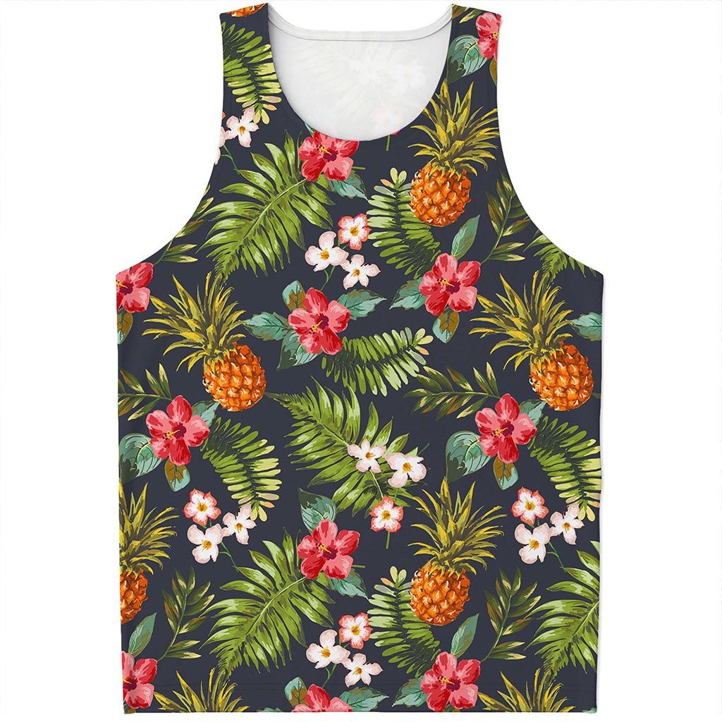 Tropical Hawaii Pineapple Pattern Print Men's Tank Top