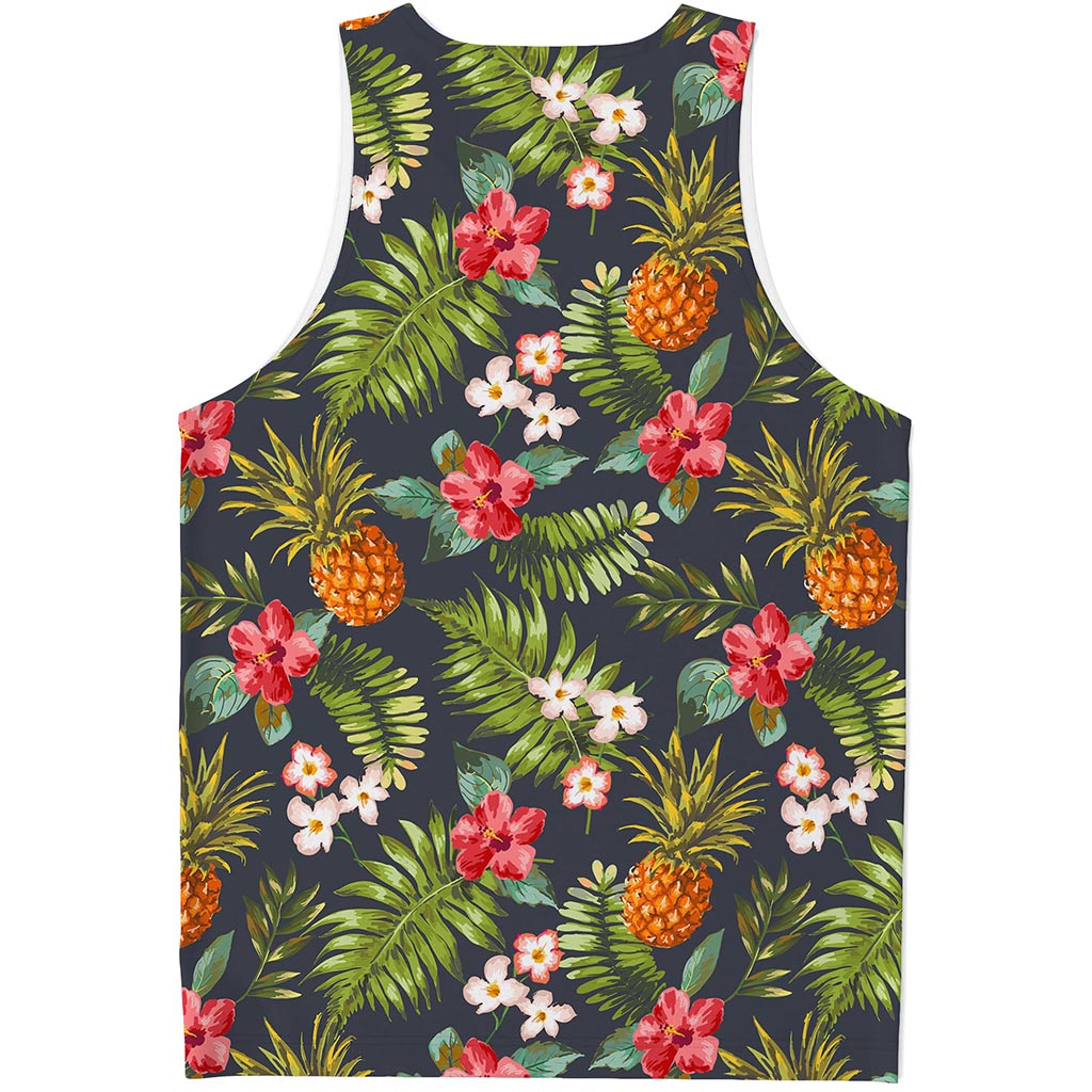 Tropical Hawaii Pineapple Pattern Print Men's Tank Top