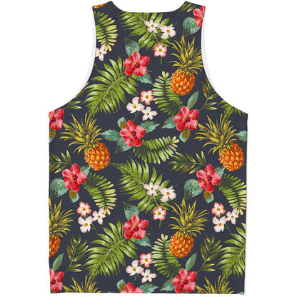 Tropical Hawaii Pineapple Pattern Print Men's Tank Top