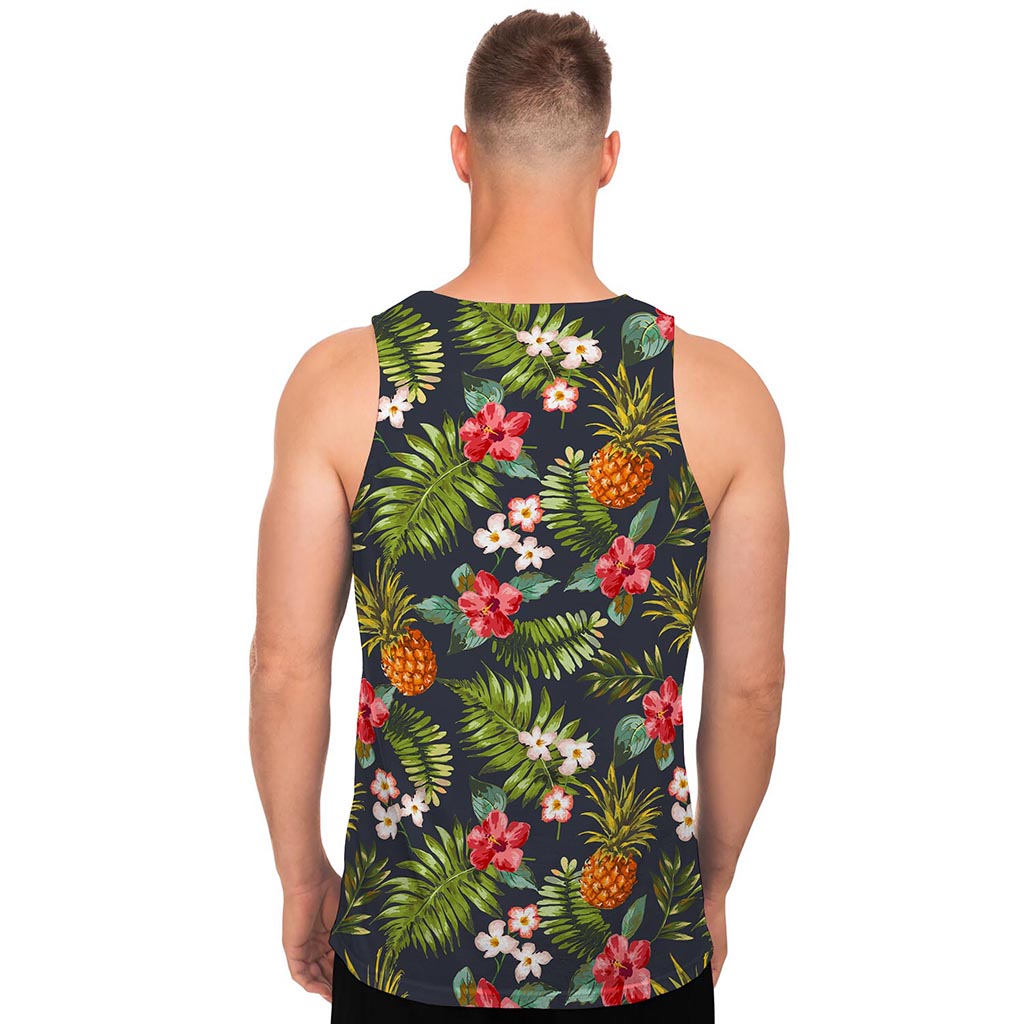Tropical Hawaii Pineapple Pattern Print Men's Tank Top