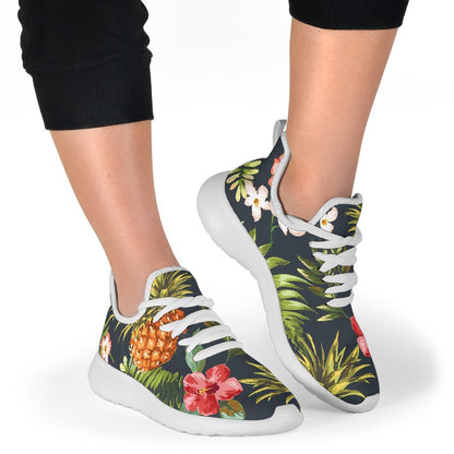 Tropical Hawaii Pineapple Pattern Print Mesh Knit Shoes GearFrost