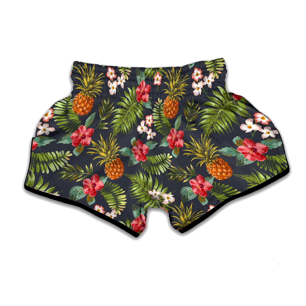 Tropical Hawaii Pineapple Pattern Print Muay Thai Boxing Shorts