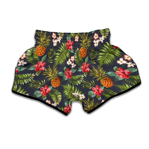 Tropical Hawaii Pineapple Pattern Print Muay Thai Boxing Shorts