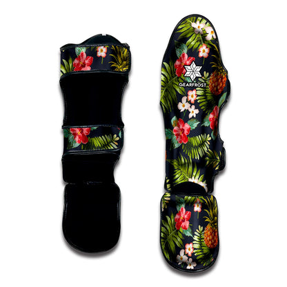 Tropical Hawaii Pineapple Pattern Print Muay Thai Shin Guard