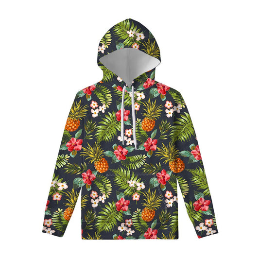 Tropical Hawaii Pineapple Pattern Print Pullover Hoodie