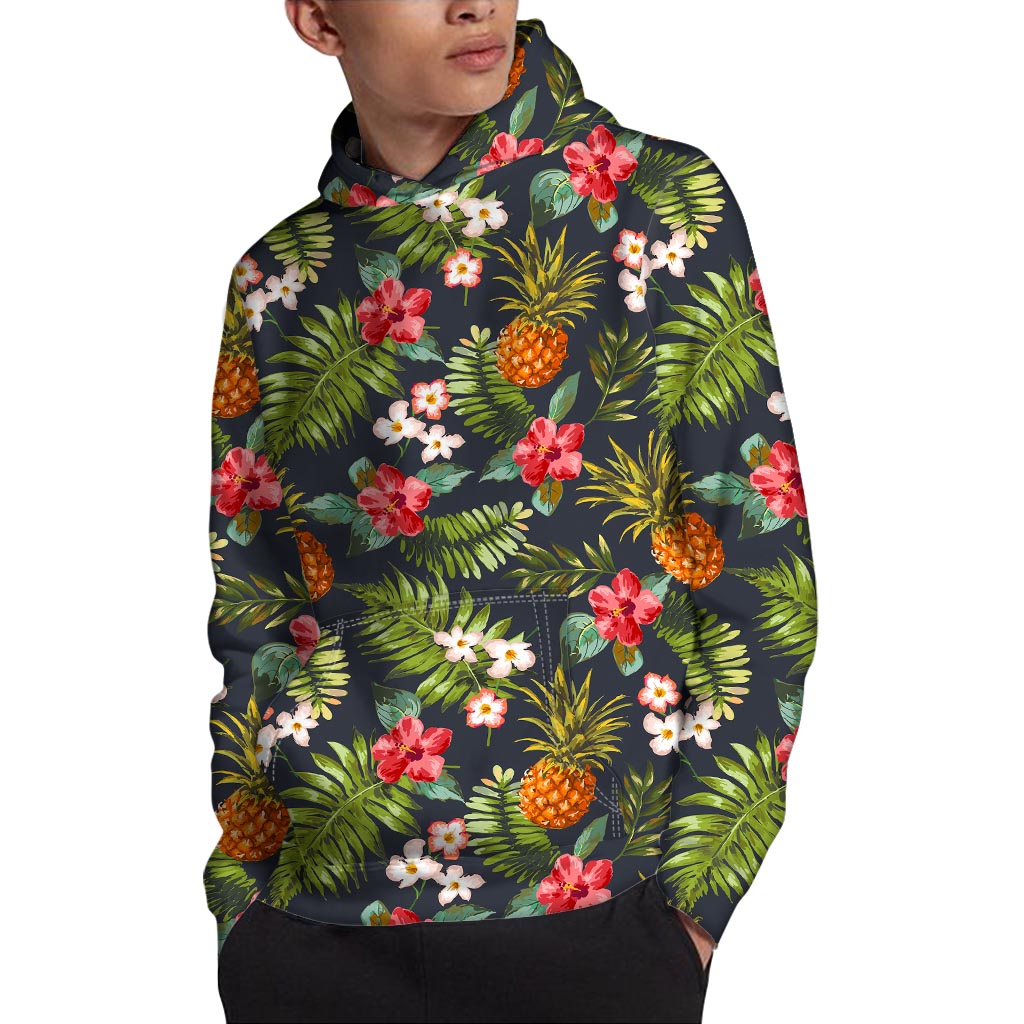 Tropical Hawaii Pineapple Pattern Print Pullover Hoodie
