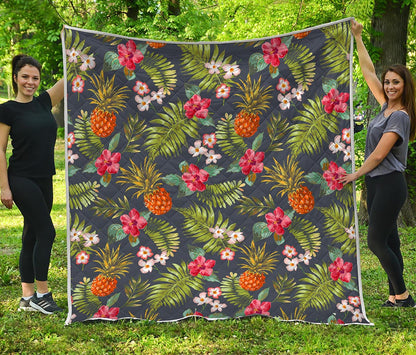 Tropical Hawaii Pineapple Pattern Print Quilt