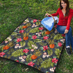 Tropical Hawaii Pineapple Pattern Print Quilt