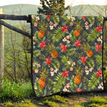 Tropical Hawaii Pineapple Pattern Print Quilt