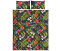 Tropical Hawaii Pineapple Pattern Print Quilt Bed Set