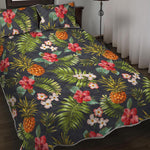 Tropical Hawaii Pineapple Pattern Print Quilt Bed Set