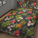 Tropical Hawaii Pineapple Pattern Print Quilt Bed Set