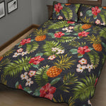 Tropical Hawaii Pineapple Pattern Print Quilt Bed Set
