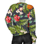 Tropical Hawaii Pineapple Pattern Print Women's Crewneck Sweatshirt GearFrost