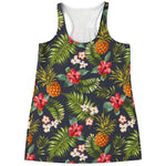 Tropical Hawaii Pineapple Pattern Print Women's Racerback Tank Top