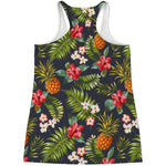 Tropical Hawaii Pineapple Pattern Print Women's Racerback Tank Top