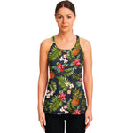 Tropical Hawaii Pineapple Pattern Print Women's Racerback Tank Top
