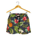 Tropical Hawaii Pineapple Pattern Print Women's Shorts