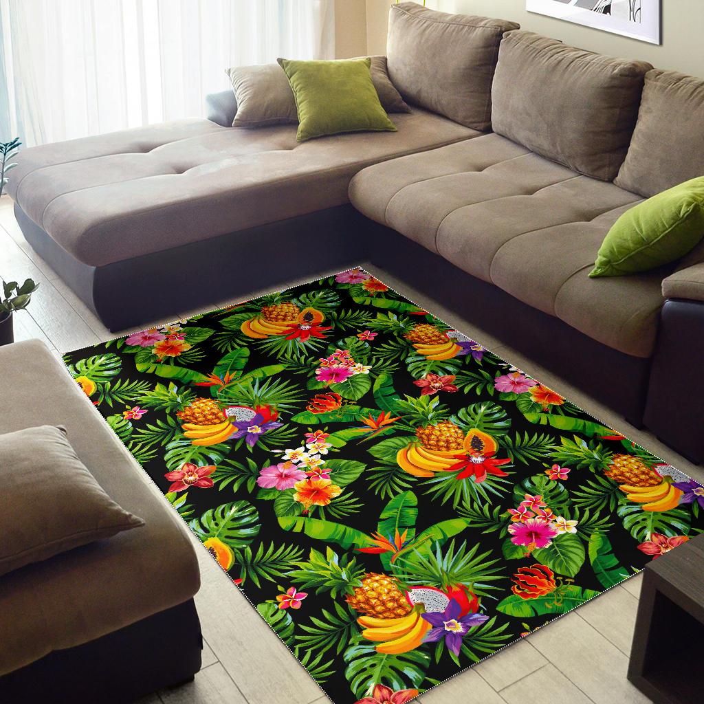 Tropical Hawaiian Fruits Pattern Print Area Rug GearFrost