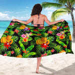 Tropical Hawaiian Fruits Pattern Print Beach Sarong Wrap