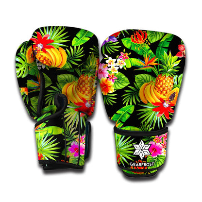 Tropical Hawaiian Fruits Pattern Print Boxing Gloves