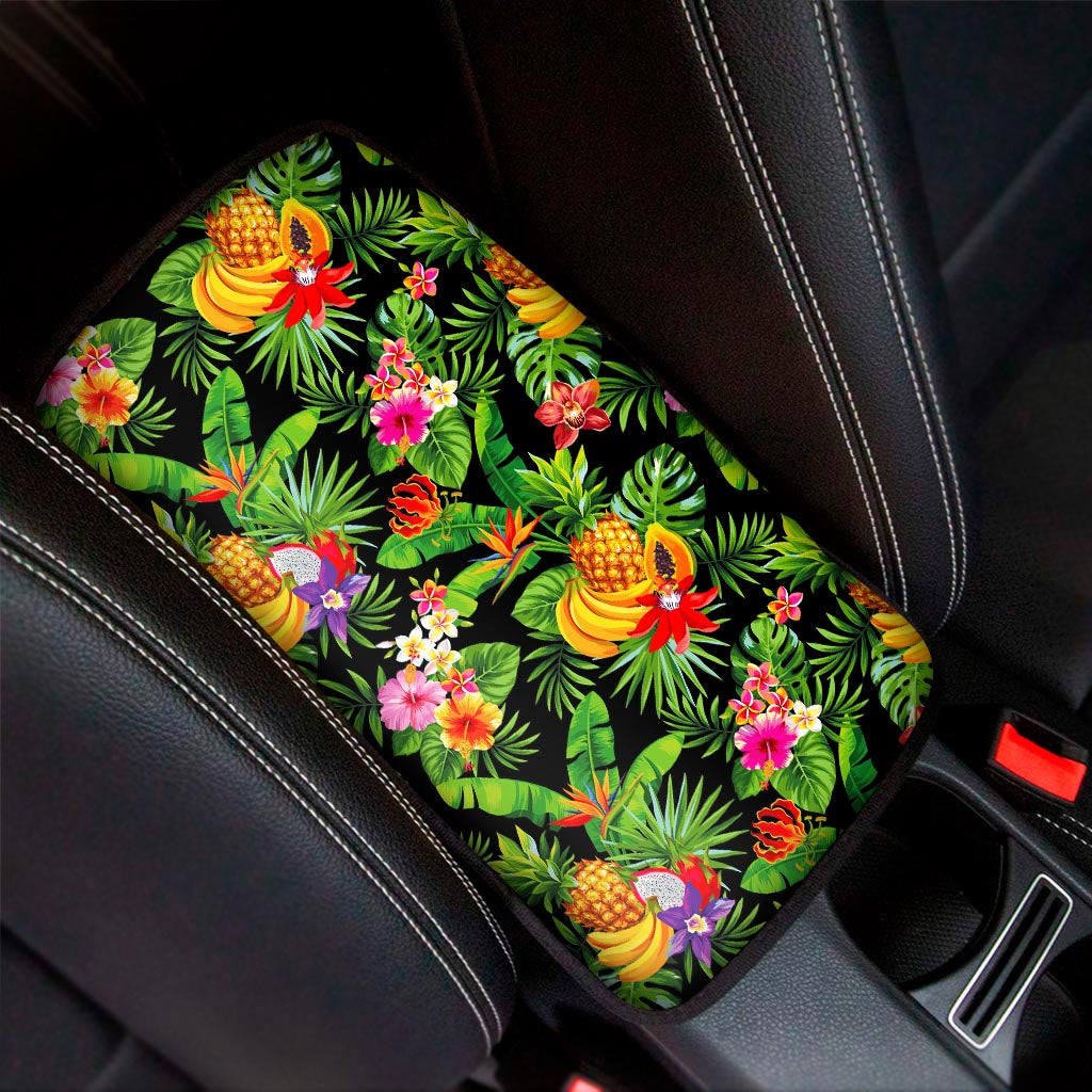 Tropical Hawaiian Fruits Pattern Print Car Center Console Cover