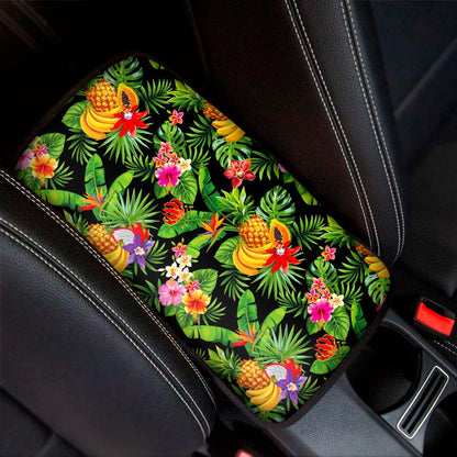 Tropical Hawaiian Fruits Pattern Print Car Center Console Cover
