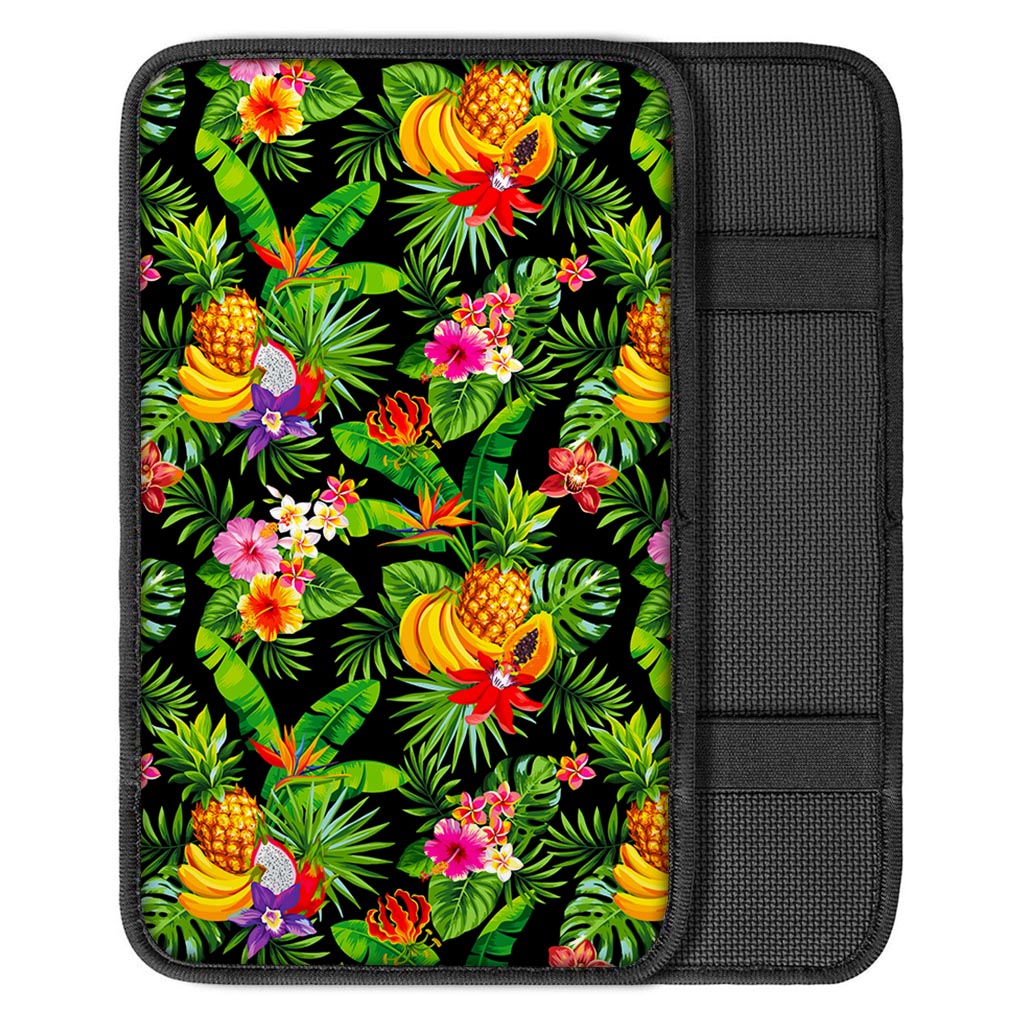 Tropical Hawaiian Fruits Pattern Print Car Center Console Cover