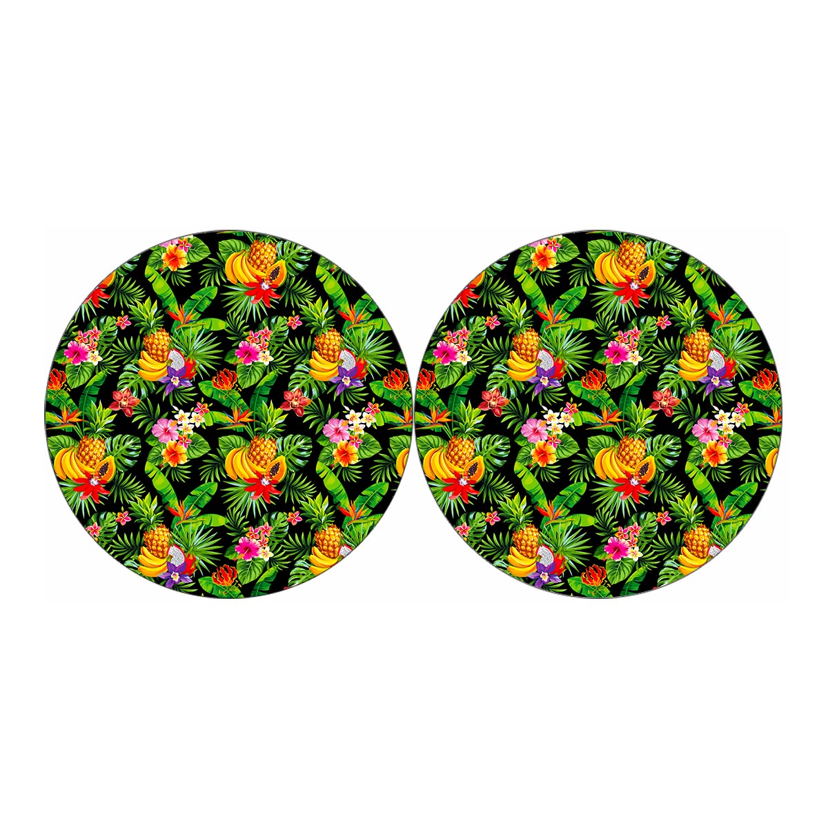 Tropical Hawaiian Fruits Pattern Print Car Coasters