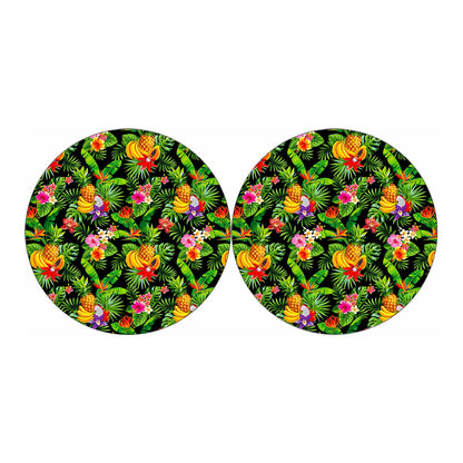 Tropical Hawaiian Fruits Pattern Print Car Coasters