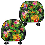 Tropical Hawaiian Fruits Pattern Print Car Headrest Covers