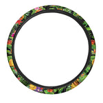 Tropical Hawaiian Fruits Pattern Print Car Steering Wheel Cover