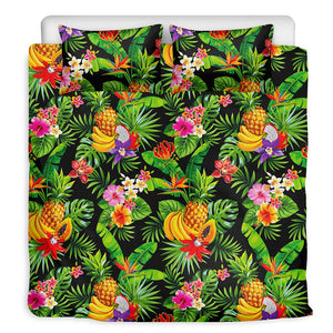 Tropical Hawaiian Fruits Pattern Print Duvet Cover Bedding Set