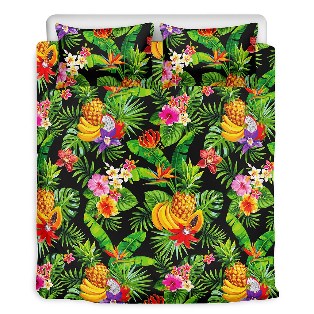 Tropical Hawaiian Fruits Pattern Print Duvet Cover Bedding Set
