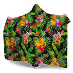 Tropical Hawaiian Fruits Pattern Print Hooded Blanket