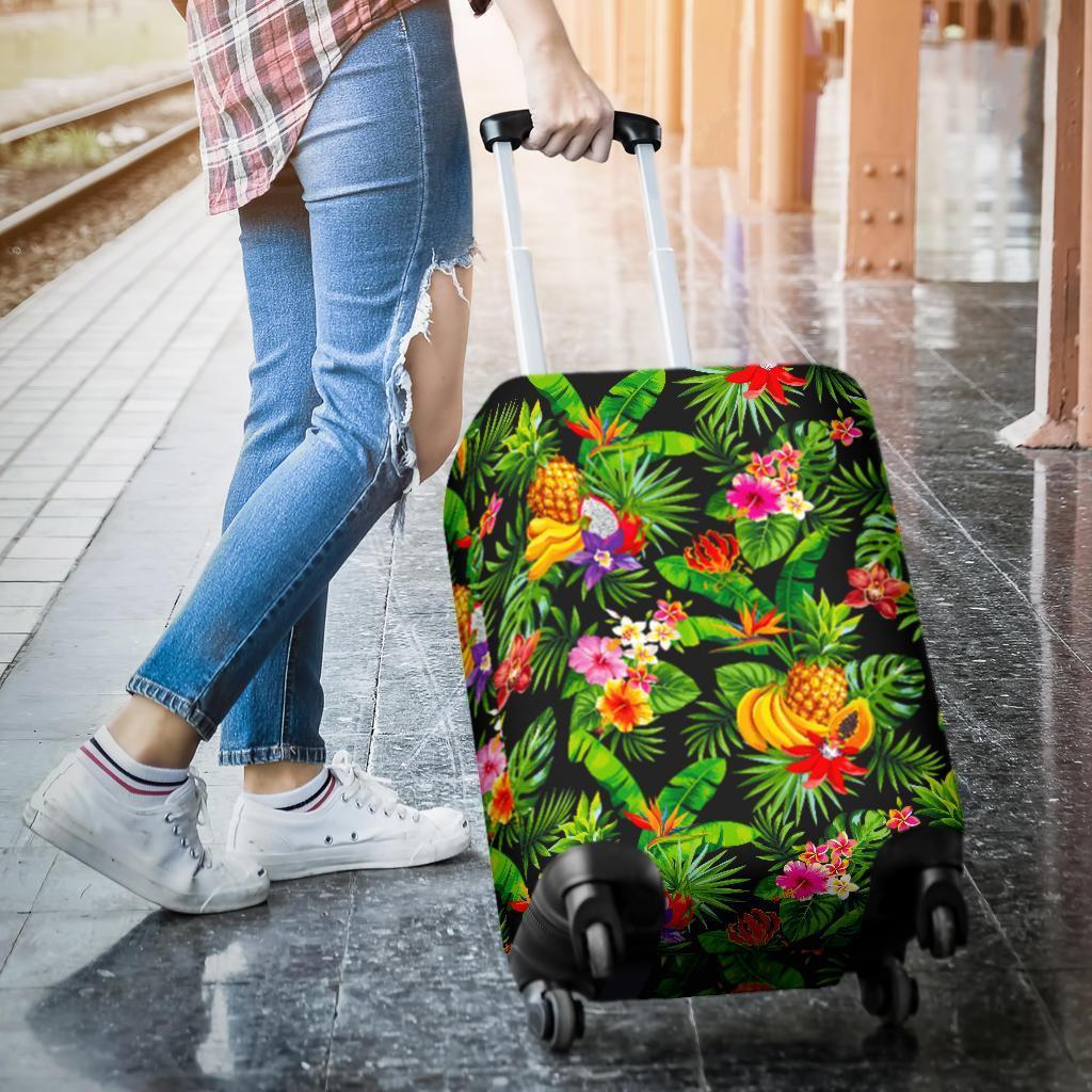 Tropical Hawaiian Fruits Pattern Print Luggage Cover GearFrost