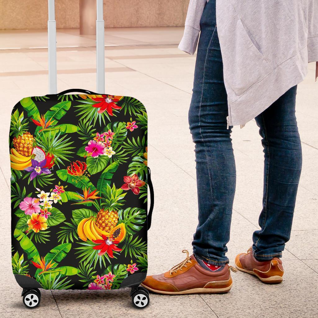 Tropical Hawaiian Fruits Pattern Print Luggage Cover GearFrost