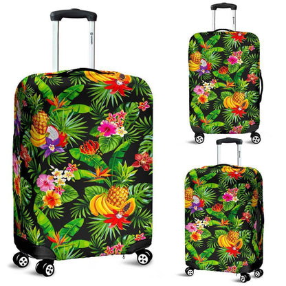 Tropical Hawaiian Fruits Pattern Print Luggage Cover GearFrost