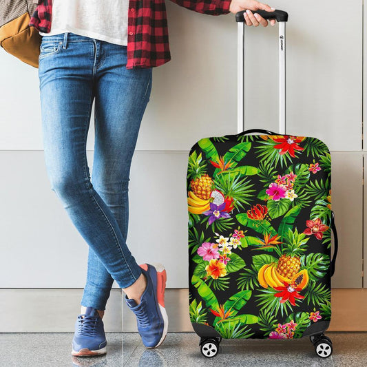 Tropical Hawaiian Fruits Pattern Print Luggage Cover GearFrost