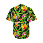 Tropical Hawaiian Fruits Pattern Print Men's Baseball Jersey