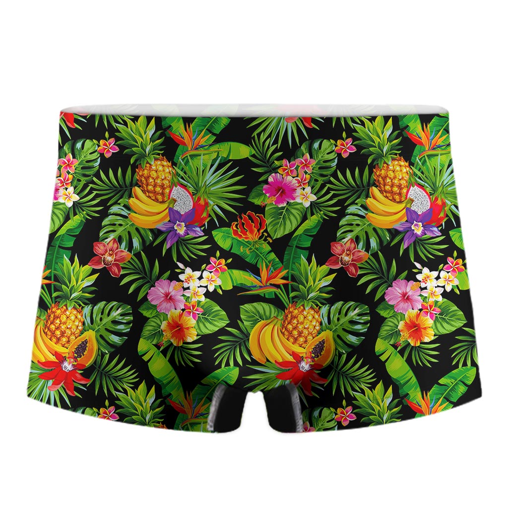 Tropical Hawaiian Fruits Pattern Print Men's Boxer Briefs