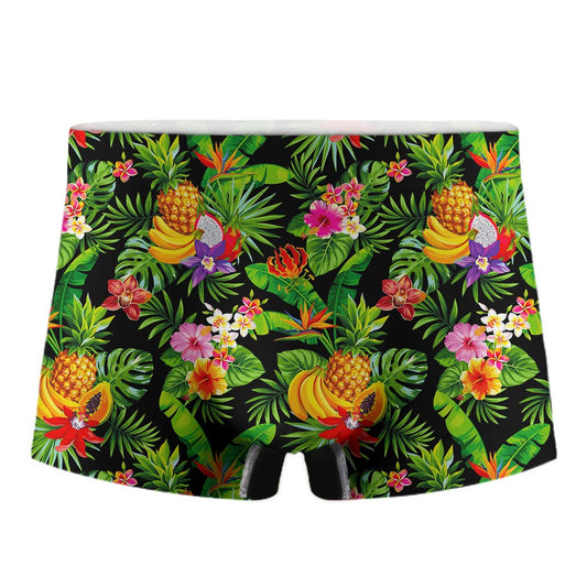 Tropical Hawaiian Fruits Pattern Print Men's Boxer Briefs