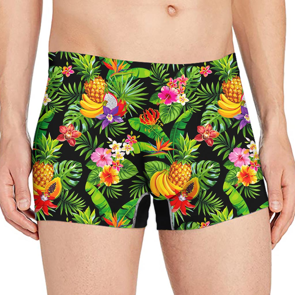 Tropical Hawaiian Fruits Pattern Print Men's Boxer Briefs
