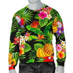 Tropical Hawaiian Fruits Pattern Print Men's Crewneck Sweatshirt GearFrost