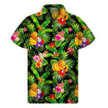 Tropical Hawaiian Fruits Pattern Print Men's Short Sleeve Shirt